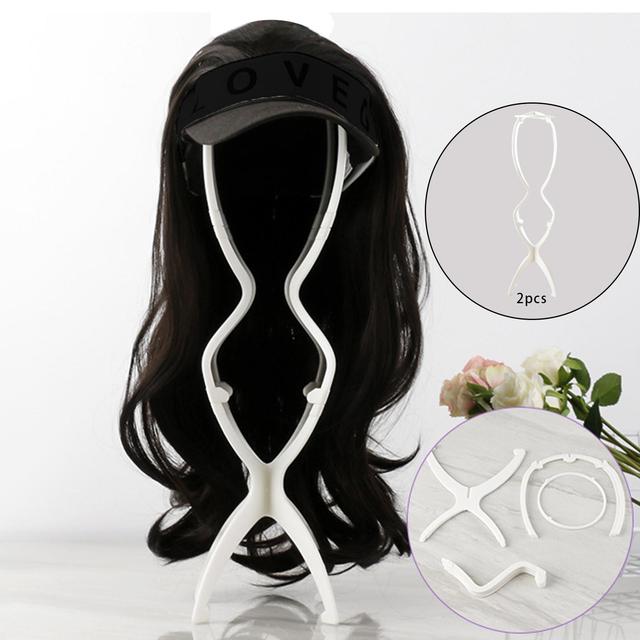 2pcs Wig Stand Folding Professional Wigs Hanger Wig Styling For